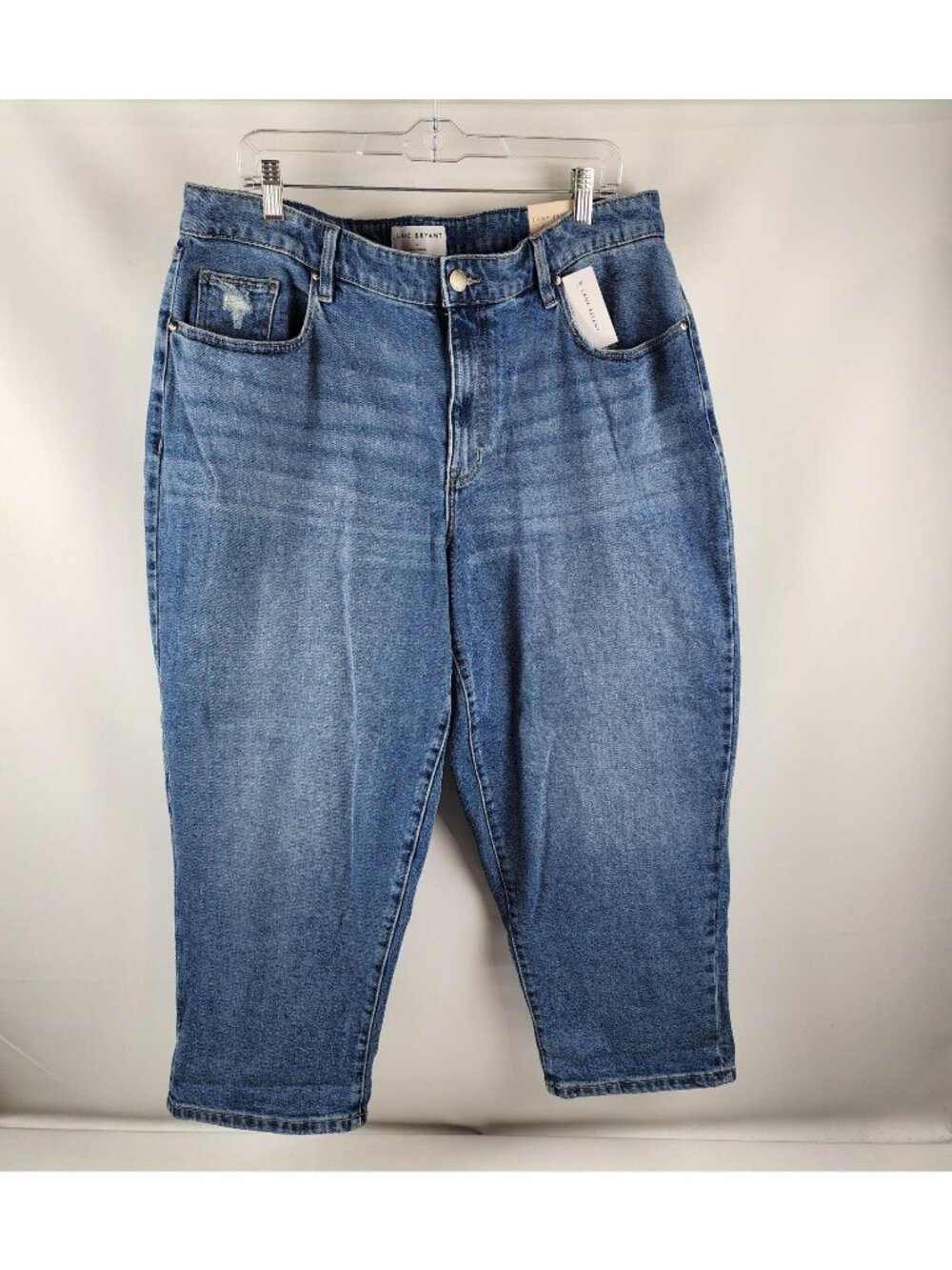 Lane Bryant Jeans Womens 16 Blue Mid Rise Boyfriend Capri Pant (38x25) NWT